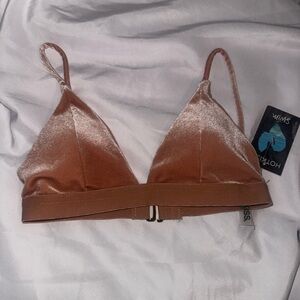 Hot Kiss NWT Velvet Triangle Swim top in Rose Gold